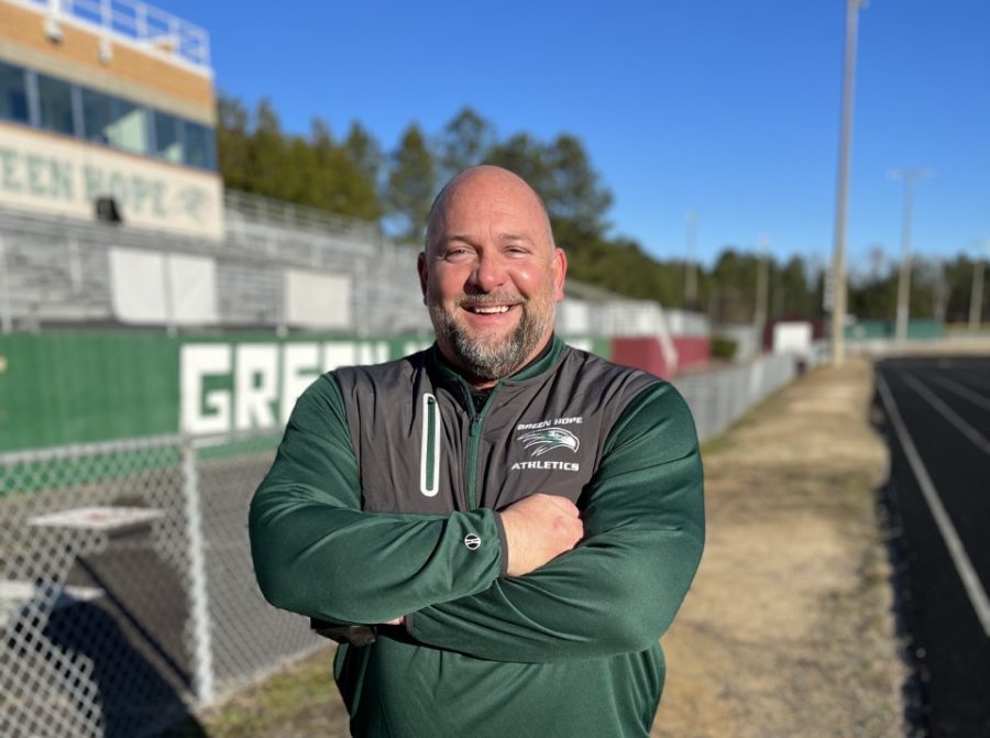 Coach Chris Tolbert is Green Hopes new football coach, and is looking forward to working with the Falcons next season