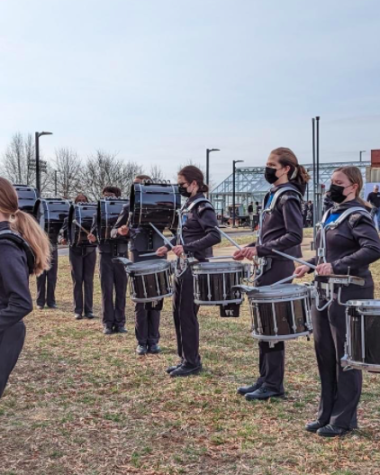 Green Hope percussion players 