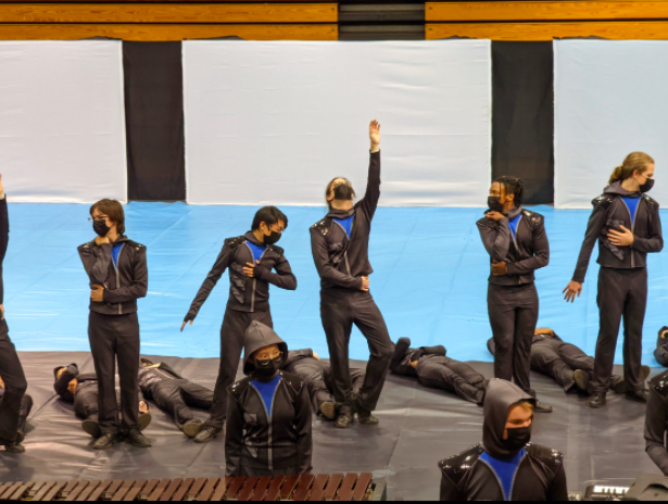 The Indoor Percussion ensemble competing last Saturday. Image courtesy of Jacki Poovey.