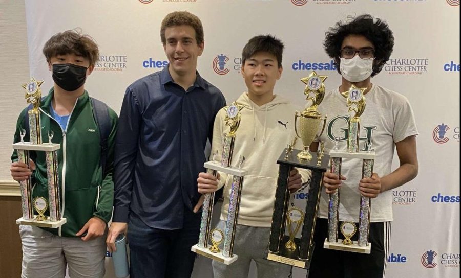 Green Hope Chess Team Group Picture (From Left: Alex Chen, Benjamin Yan, Naveen Prabhu)
