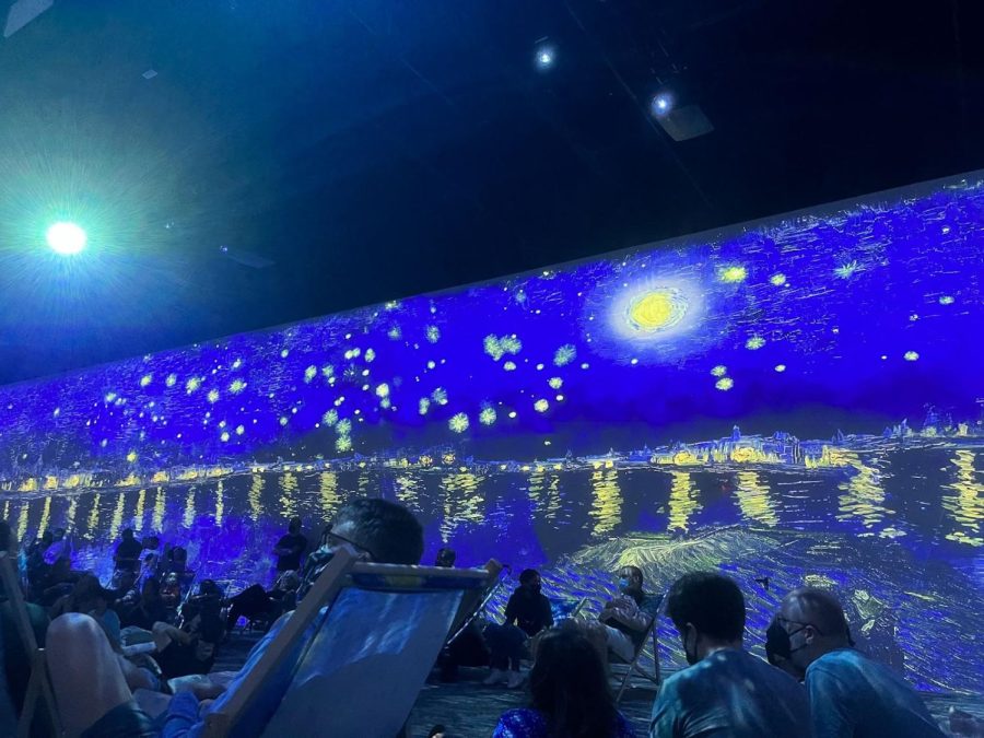 Pictured is the 360 degree light display of Starry Night.