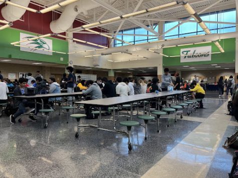 Green Hope High School Commons filled with the student body during lunch.