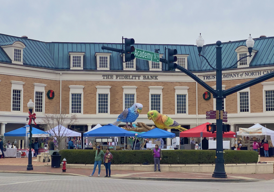 The Cary Flea and Food Market set up in front of The Fidelity Bank on December 11, 2022. 
