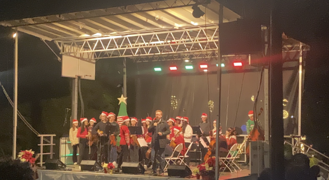 Green Hope Symphony Orchestra performing at the Cary Tree Lighting event on December 3rd.
