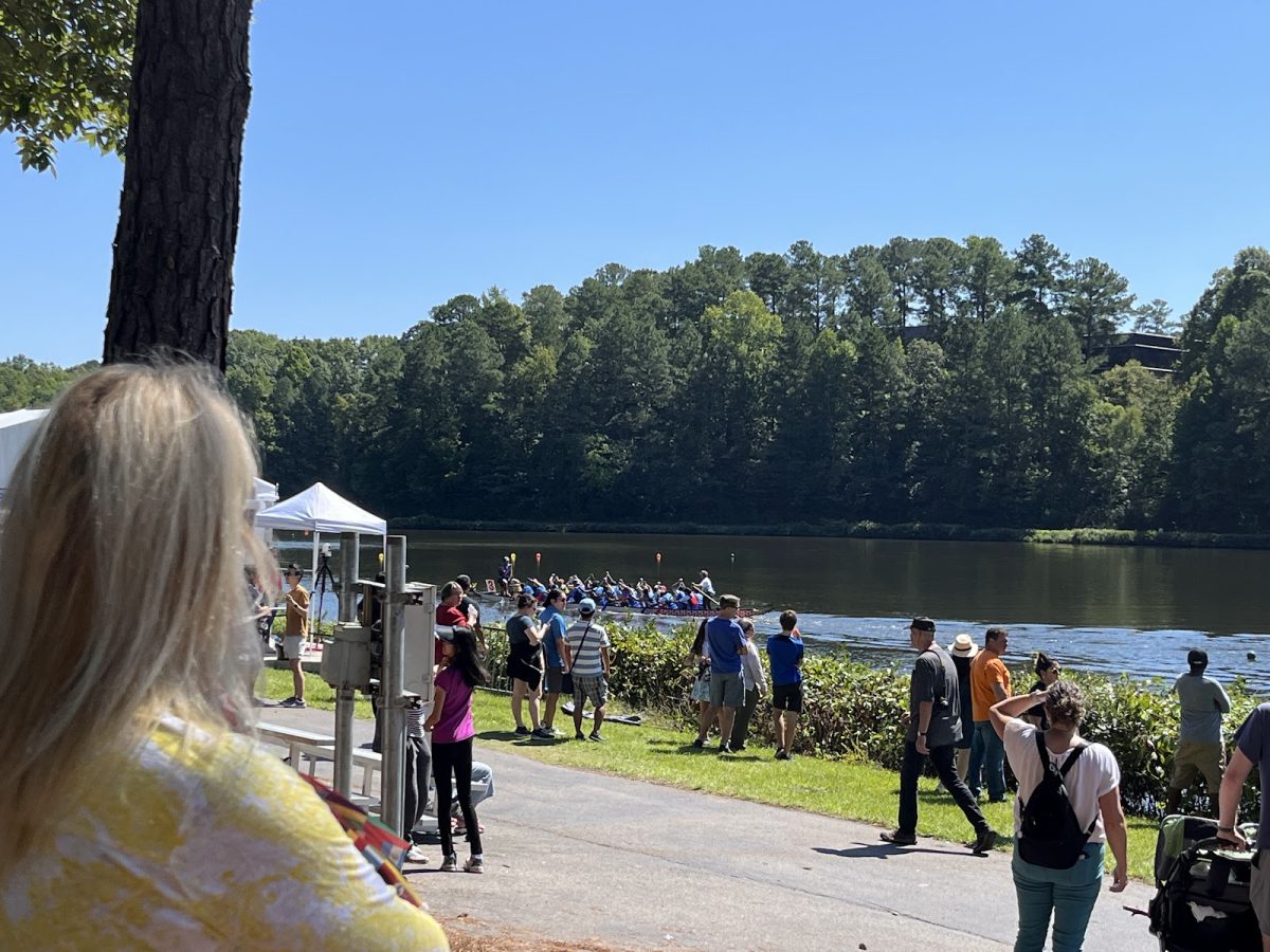 Team Charlotte Fury came in first for the dragon boat race with a time of 58.99 seconds. Charlotte Fury was followed closely by team Organized Chaos with a time of 59.05 seconds and team Cobra Kai with a time of 59.07 seconds. 