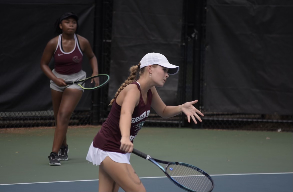 Aaliyah Green (26) and Brianna Stewart (26) typically pair together as doubles partners that play cohesively and powerfully to defeat the best opponents from other schools.
