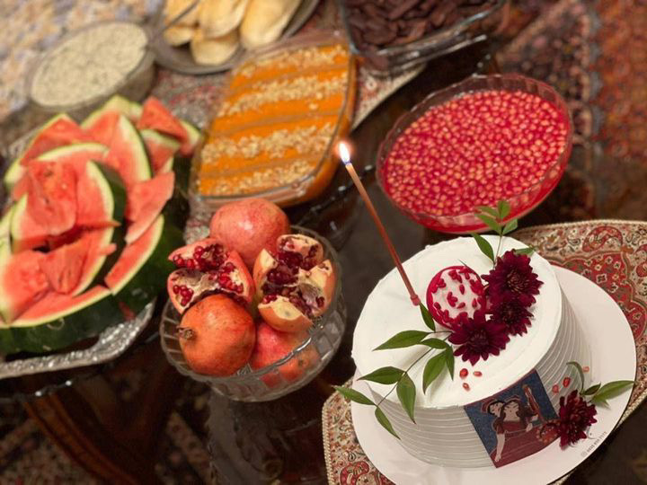 Various fruits like watermelon, persimmons and pomegranates are amongst some of the most important fruits had on Yalda Night. Photo used with permission from Kurt Foroughi.