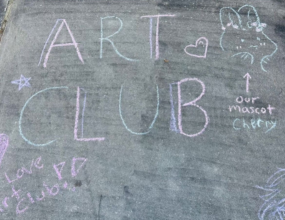 One of the many chalk drawings made by art club members at a weekly meeting. Photo used with permission from Anna Chen (‘25).