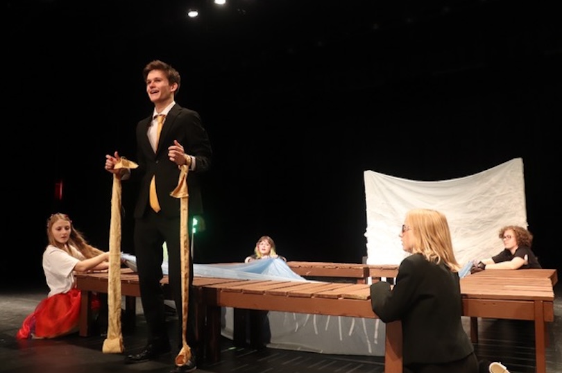 Henry Rowen (‘24) assumes the lead role of Franklin Hart Jr., in the spring musical, 9 to 5. Photo used with permission from Mr. Allen Botwick. 