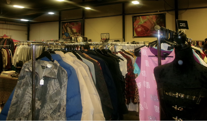 Filled with countless amounts of racks, the NC Vintage Bazaar makes it easy to find your next favorite piece of clothing.