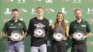 All four 2024 Hall of Fame inductees were honored at halftime of the football game to recognize their athletic achievements.