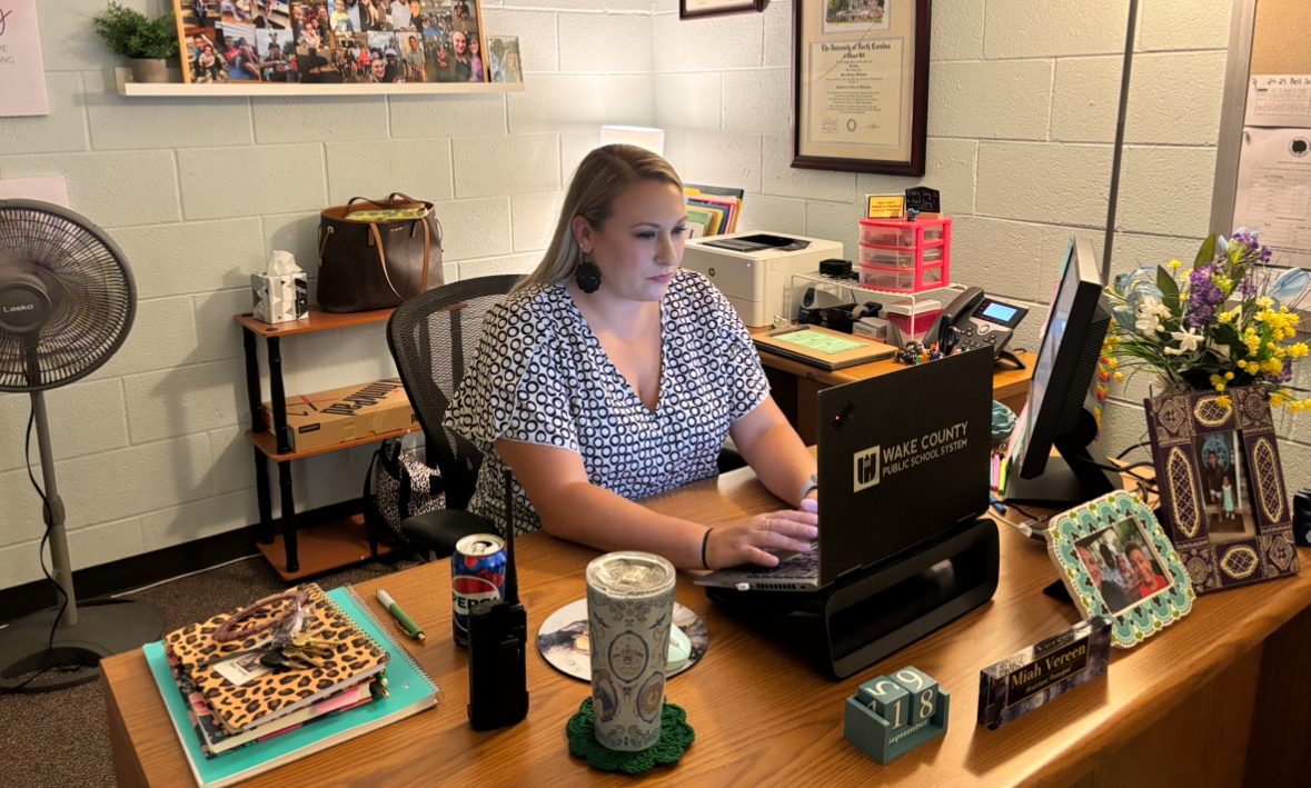 Mrs. Vereen arrives at 6:30 a.m. to begin her day by organizing her daily tasks and meetings.