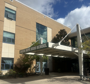 The entrance of Green Hope High School, the building that houses over 2000 students. 
