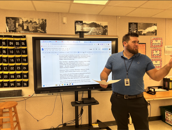 Mr. Bacon allows students to debate historical documents in class and decide how they impact current society.