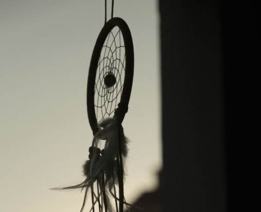 A picture of a dream catcher, a net or web woven on a handmade willow hoop, which is a popular art from the indigenous community. Photo used with permission from JC Gellidon via Unsplash. 