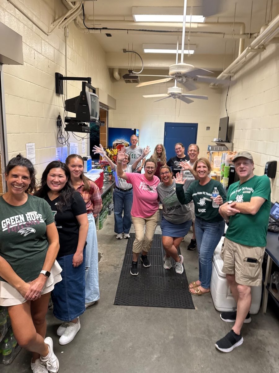 Booster club faculty members work in the concession stand during home football games.