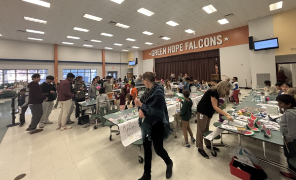 At Green Hope elementary market day was a busy day with customers going to multiple vendors.