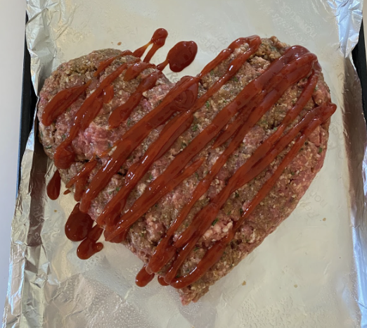 Homemade meatloaf is one example of a festive Valentine’s Day meal.