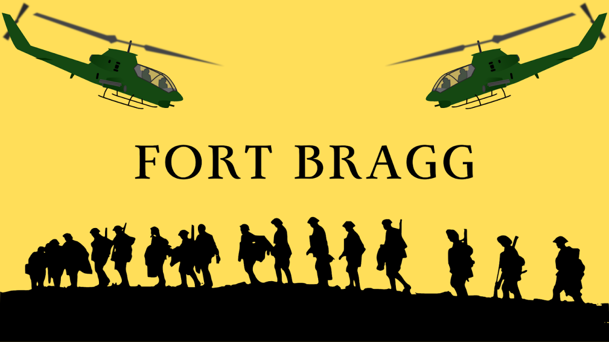 Fort Bragg is located in North Carolina and is one of the largest military bases in the world having a population of about 50,000 military personnel.