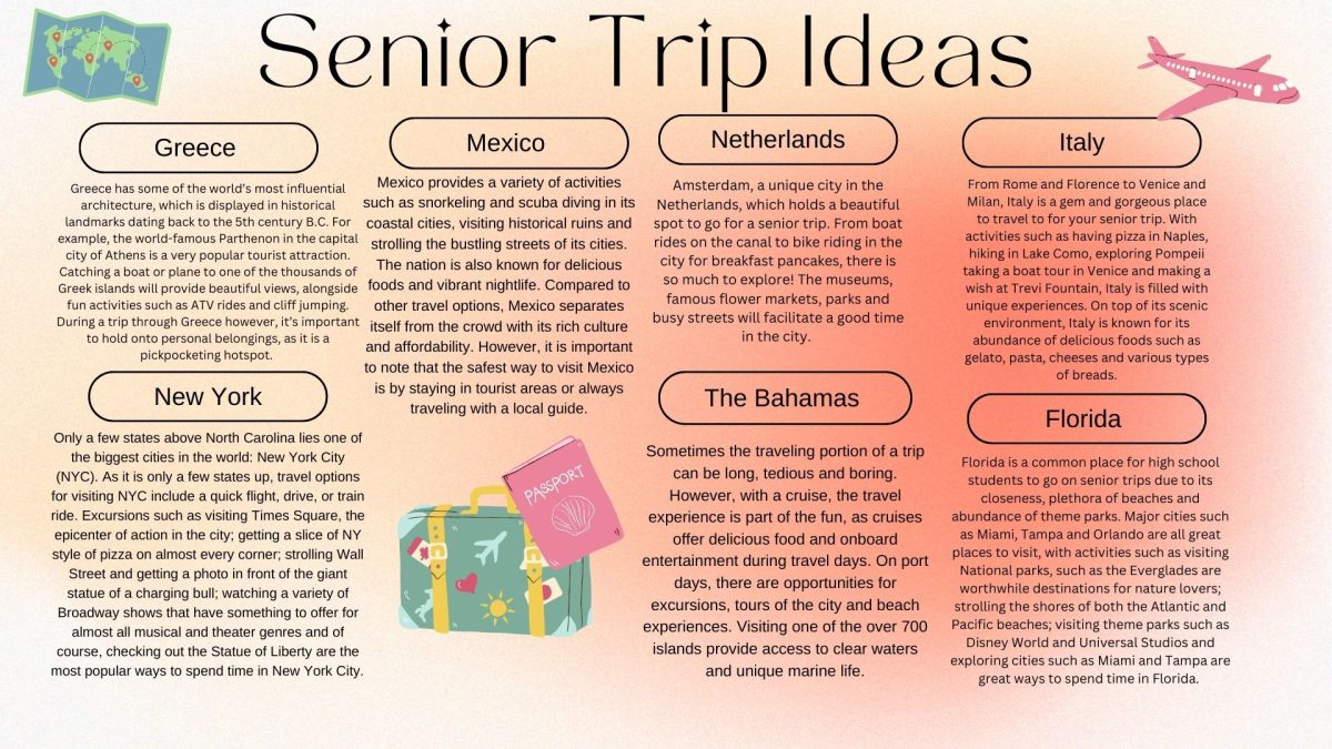 From Europe to the Bahamas, there are various locations across the world for seniors to enjoy their senior trips.