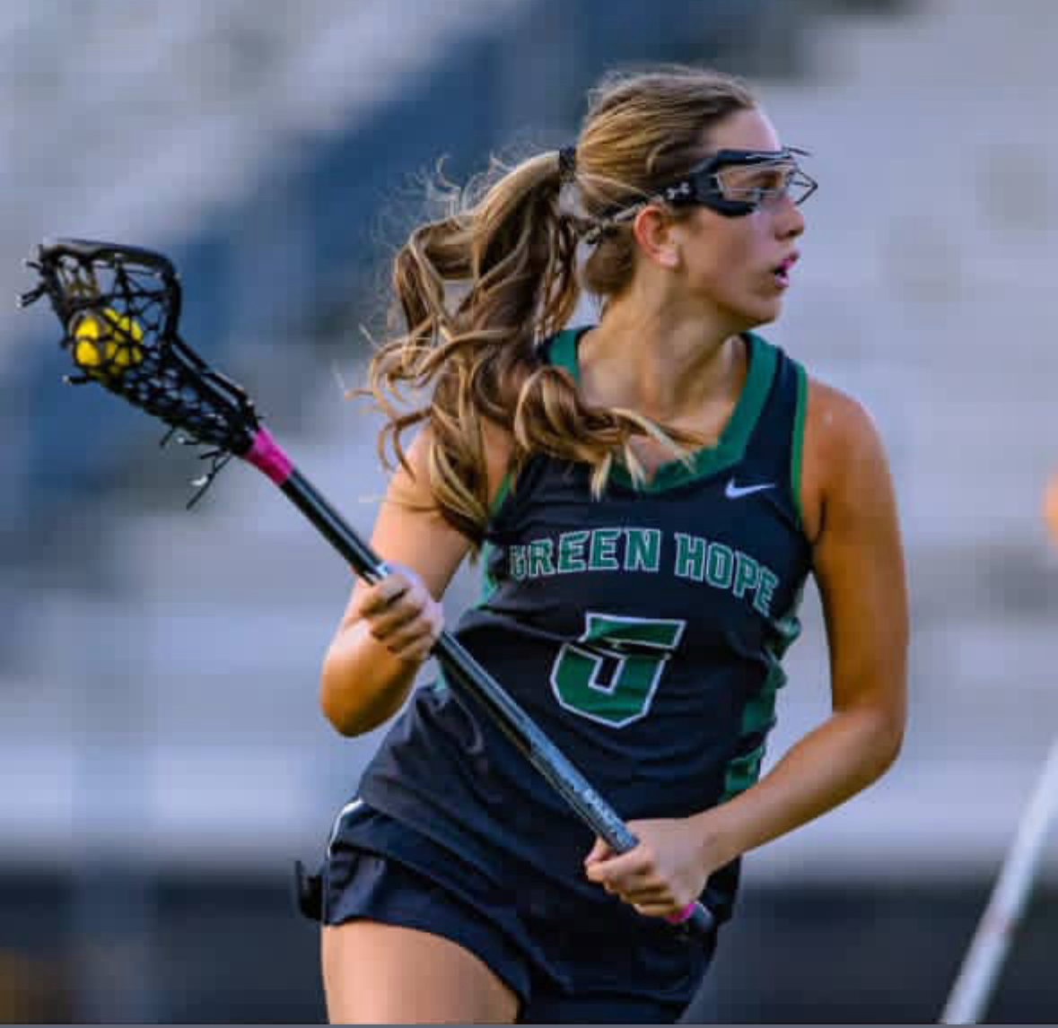 Senior Briggs Stanley is running towards her opponent's goal, preparing to score. Photo used with permission from Briggs Stanley.