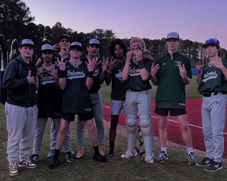Members of the baseball team pose together in a photo posted on Shoukat’s baseball instagram page. Photo used with permission via instagram @greenhope_bsb.