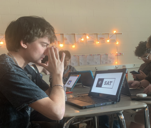 Jacob Barnett ('27) stares in angst as he prepares to take his SAT.
