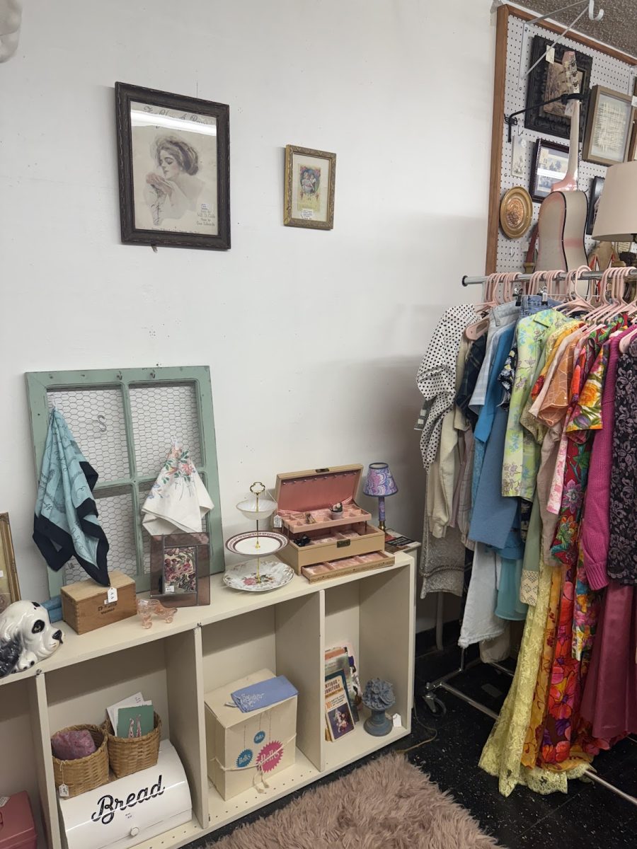 Ella Chase ('26) enjoys thrifting at various locations throughout the Triangle; at TrunkShow vintage shop in Raleigh, she found a variety of unique clothes and decorations.