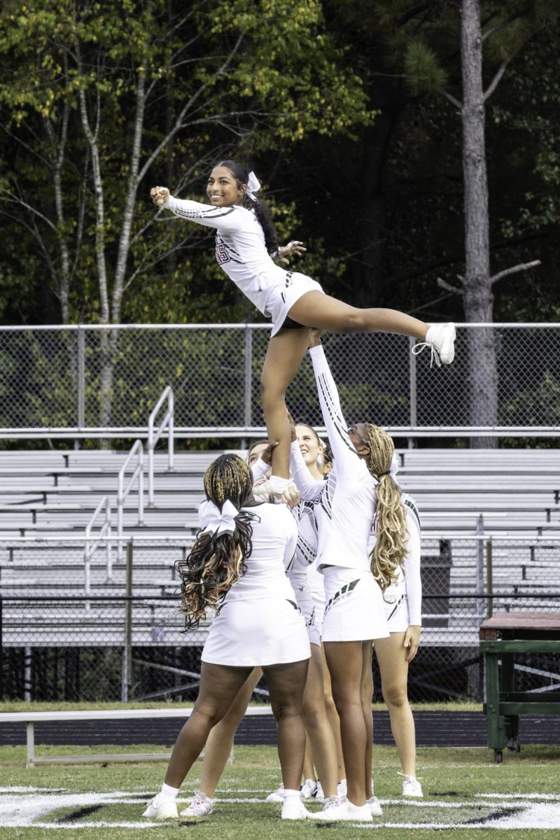 The cheer team put on a stunning performance at the pep rally.