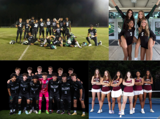 Green Hope seniors pose for team pictures. Photos used with permission from Kai Alesio and Justice Miller.