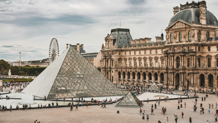 An outside view of the world-famous Louvre Museum. Photo used with permission from Mika Baumeister via Unsplash.