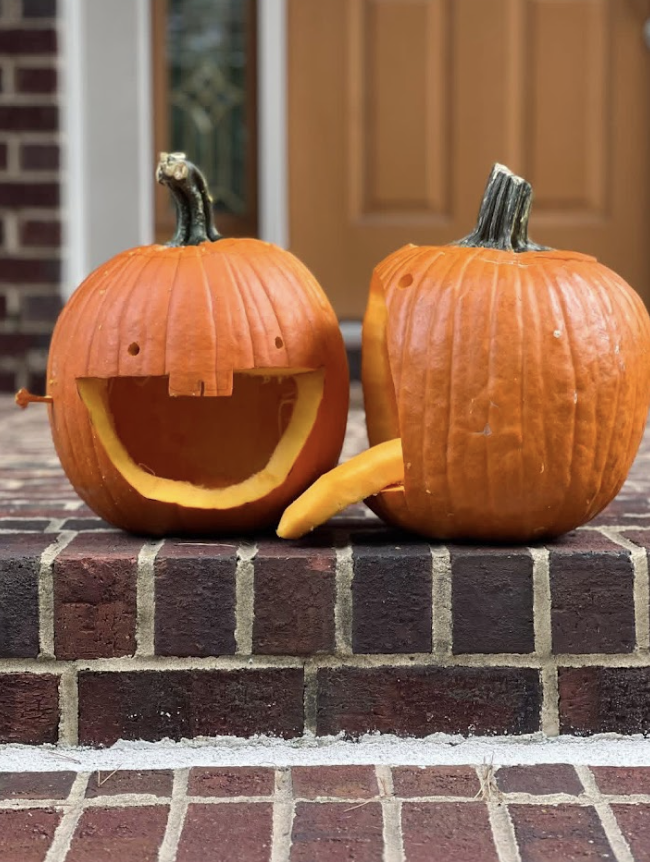 Many people carve pumpkins on halloween in creative faces. Photo used with permission of Audrey Walker (‘28).