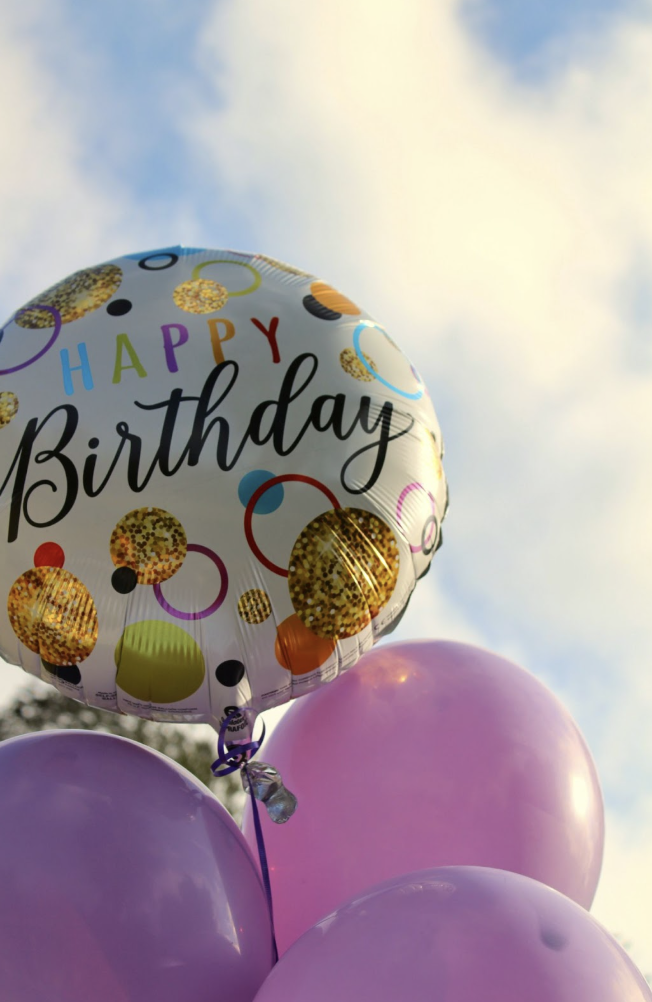 Photo of a birthday balloon floating in the sky by Morgan Lane on Unsplash.