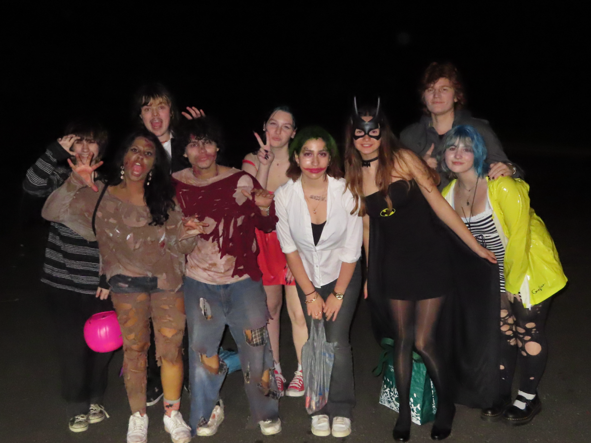 Never too old to trick or treat, groups of friends collected sweets and had fun together. 