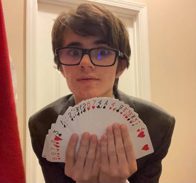 Luke Nystrom, also known as “Luke the Magician," posts various card tricks online for viewers to watch, amassing a large following. Photo used with permission from Luke Nystrom.