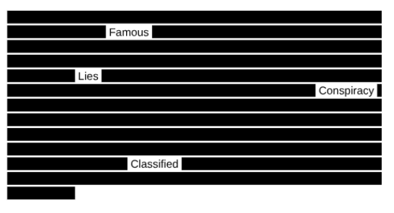 While more than 3 million pages of files were released to the public, much has been redacted, causing public outrage and mass controversy. Graphic created by Jacob Barnett.