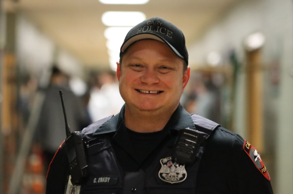 Officer Crady makes Green Hope a safer place with his presence, making sure that all of the students remain safe throughout the day. Photo used with permission from Anna Talassio.