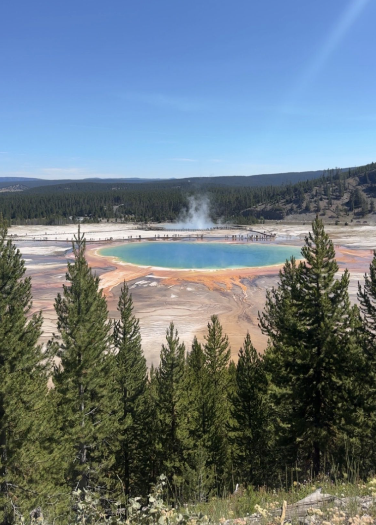 A photo of Yellowstone's "Grand Prismatic" hot spring.