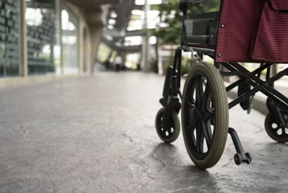 A disabled person’s wheelchair in the city. Used with permission of Getty Images on unsplash.
