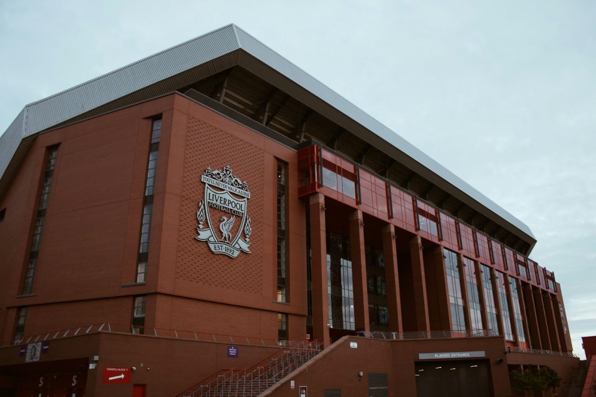 Anfield stadium in Liverpool, England, is the home of the Reds. Photo taken with permission from Lucas Cipriano on Unsplash