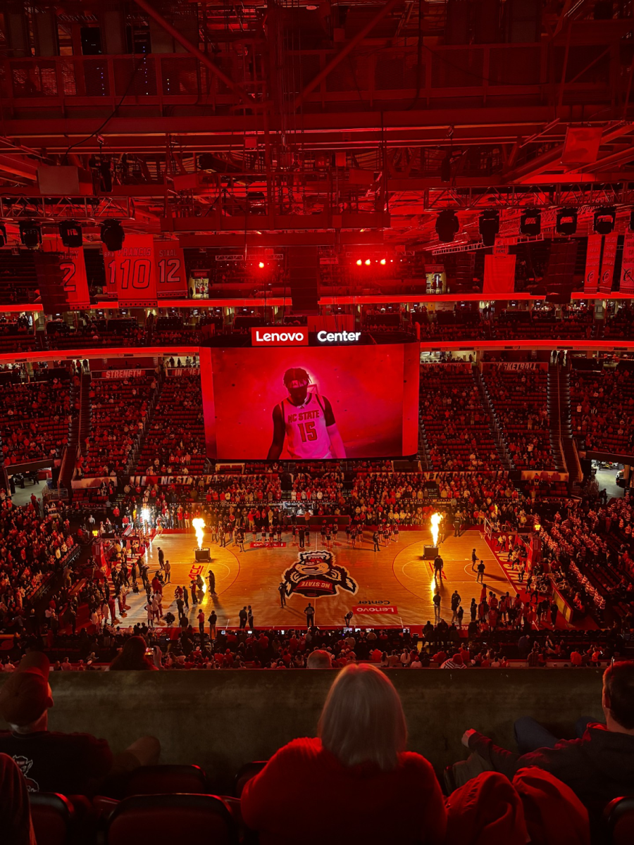 NC State basketball introduces their team in a game vs Syracuse University on Jan. 27, 2026.