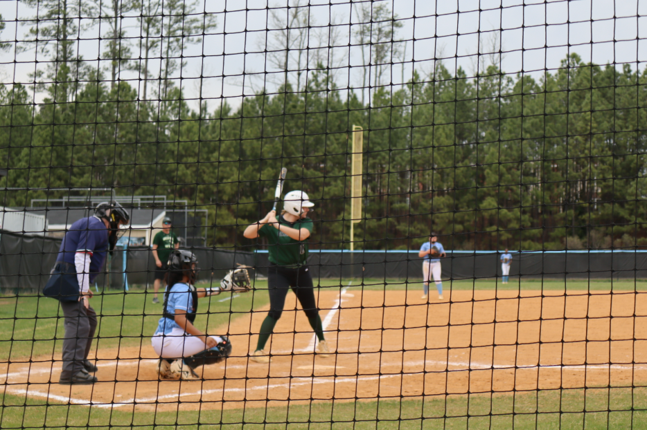 Rachel Baldyga ('26) is at bat and leads the team in batting average with a .690 avg.