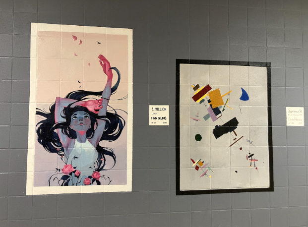 Most of the student-painted murals are along the 300 hallway, including the above renditions.