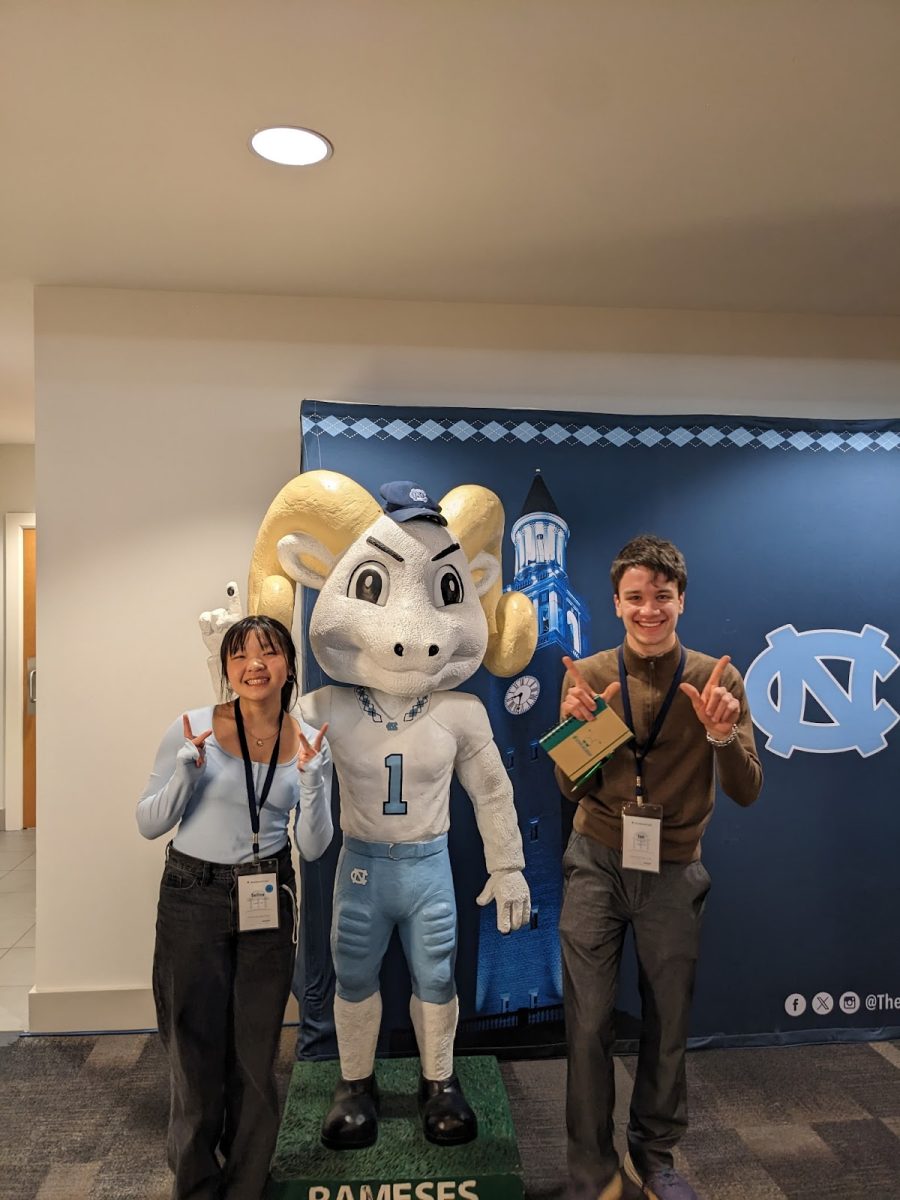 Green Hope seniors Selina Sentosa Harjo and Ian House enjoyed an immersive weekend on UNC Chapel Hill’s campus Feb. 27-28 as a part of the Morehead-Cain finalist experience. Photo used with permission from Ian House.