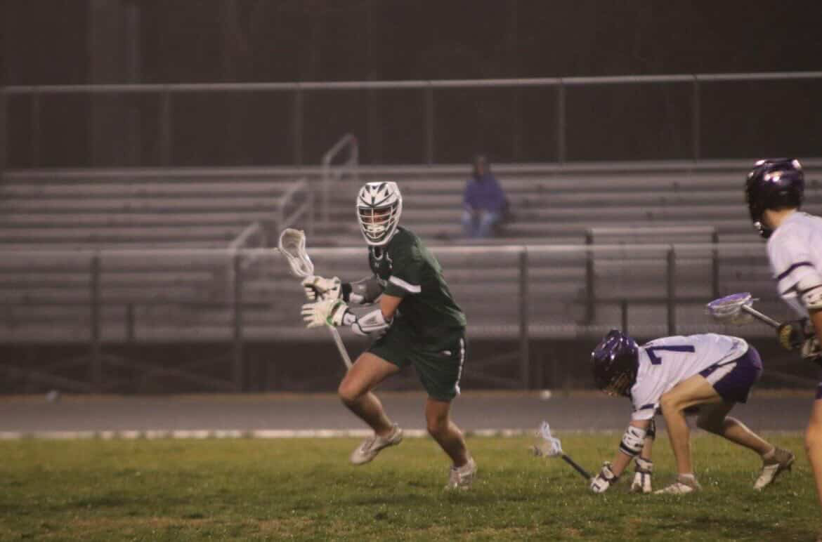 Wingate University commit Landon Cowen (‘26) standing at 6’6 holds a physical presence on the pitch as he prepares to make a play. Photo permission from Landon Cowen.