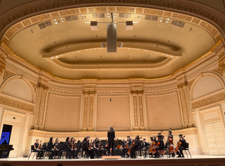 The Green Hope High School orchestra class performed in Carnegie Hall, New York City, NY. Photo used with permission from Luciola Lewis. 
