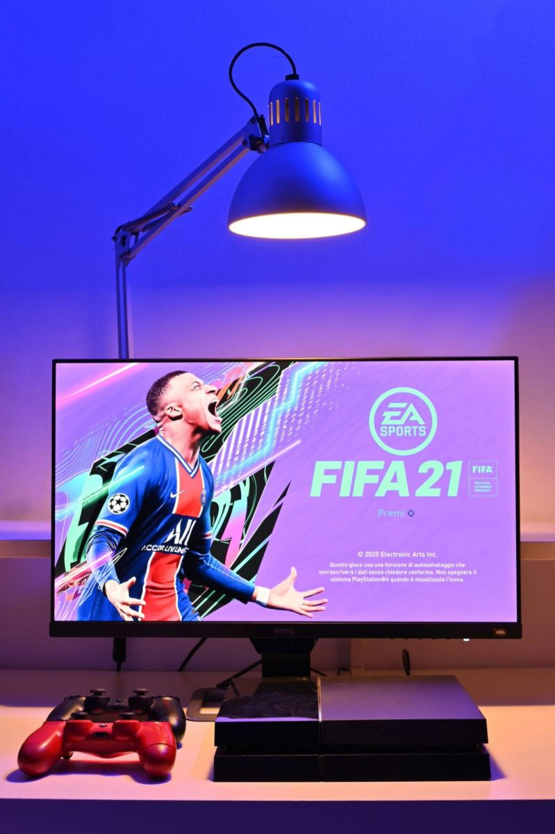 FIFA 21, widely regarded as one of the best of the game's titles, displayed on a monitor. Photo used with permission from Guglielmo Basile on Unsplash.