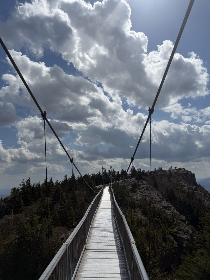 The famous “Mile High” Swinging Bridge at Grandfather Mountain, located in North Carolina. 