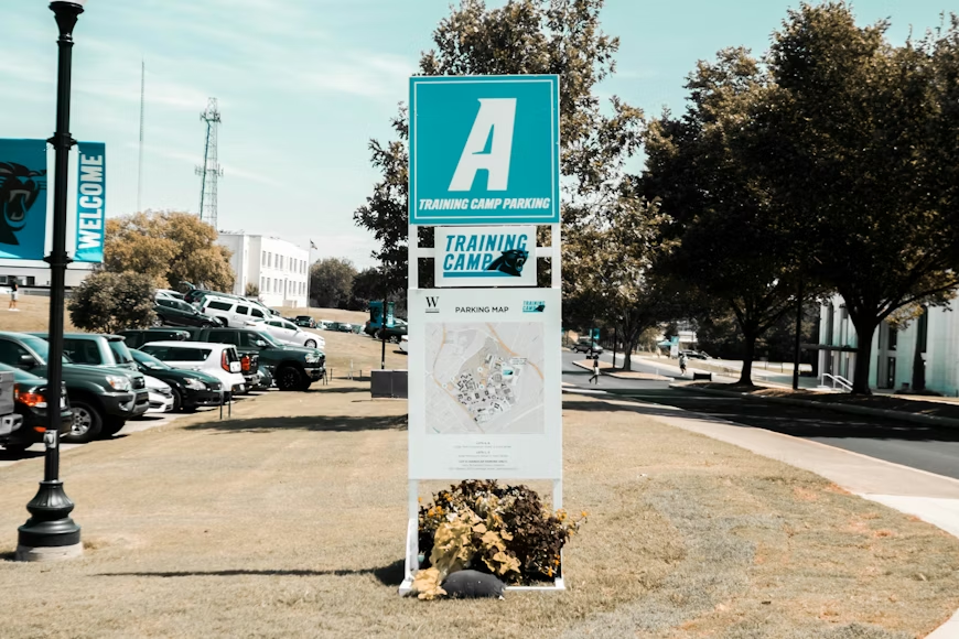 A photo taken outside of the Carolina Panthers' training facility. Photo used with permission from Zac Gudakov via Unsplash.
