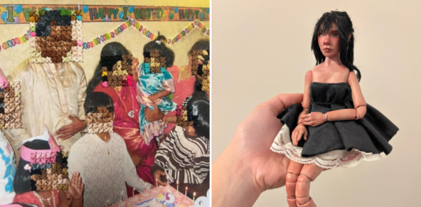 The work of two Green Hope students received awards at the Artsplosure competition on May 16, 2026. Karuna Shanmugan’s “My Family” won first place, and An Nguyen’s “Lorelai” placed third. Photos used with permission by Karuna Shamugana and An Nguyen. 
